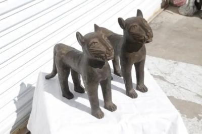 Pair of Brass Jaguar Cubs