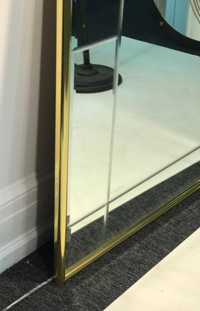 Pair of Brass Mirrors in Die Etched Style