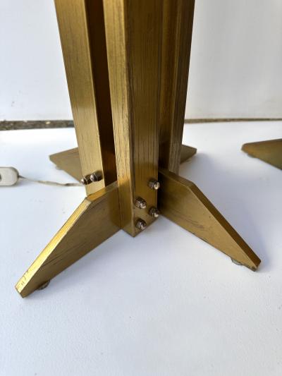 Pair of Brass Modernist Lamps Italy 1970s