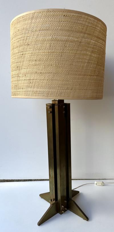 Pair of Brass Modernist Lamps Italy 1970s