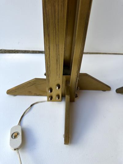 Pair of Brass Modernist Lamps Italy 1970s