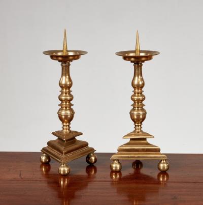 Pair of Brass Pricket Sticks c 1680