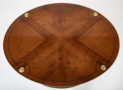 Pair of Brass Trimmed Yew Wood Two Tiered Tables