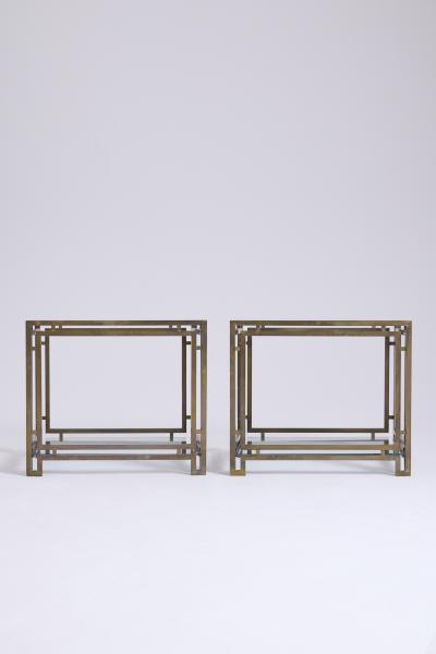 Pair of Brass and Glass Side Tables