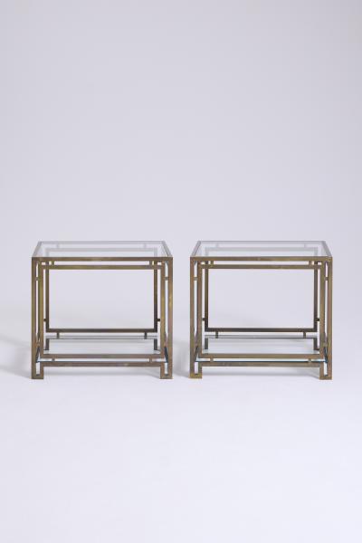 Pair of Brass and Glass Side Tables