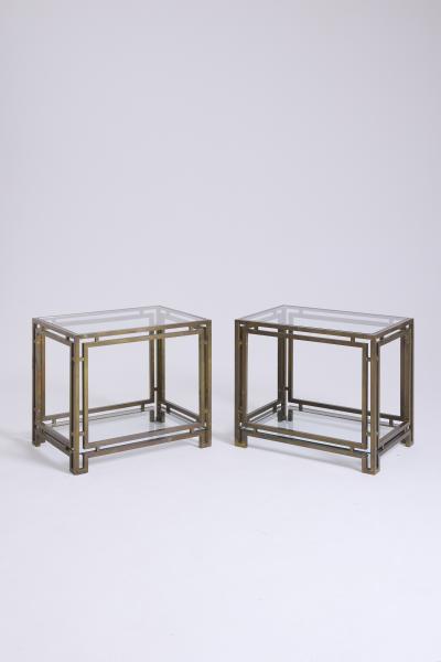 Pair of Brass and Glass Side Tables