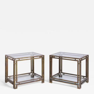 Pair of Brass and Glass Side Tables