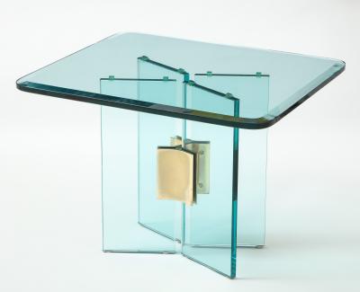 Pair of Brass and Glass Side or End Tables 1970 United States