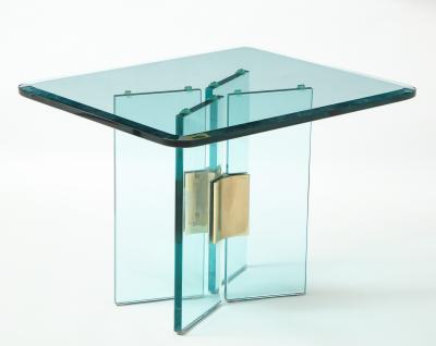 Pair of Brass and Glass Side or End Tables 1970 United States