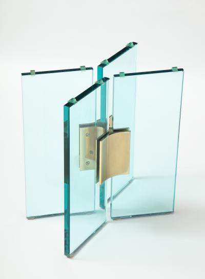 Pair of Brass and Glass Side or End Tables 1970 United States