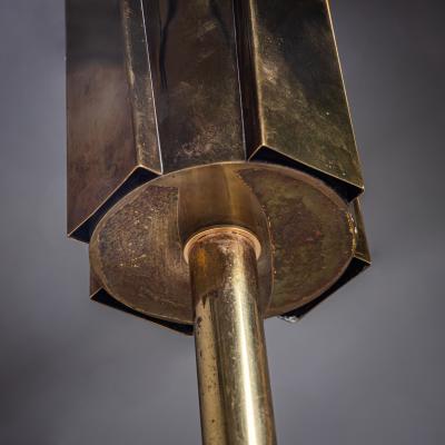 Pair of Brass and Marble Table Lamps Probably Italy 1960s 70s