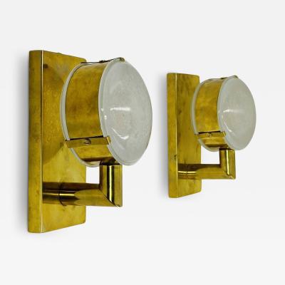 Pair of Brass and Murano Glass Sconces made in Italy