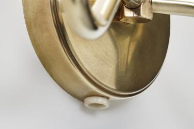 Pair of Brass and Opal Wall Lamps Denmark ca 1950s