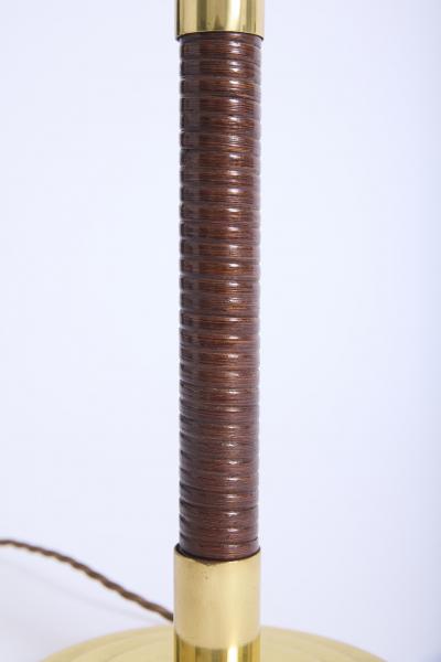 Pair of Brass and Rattan Table Lamps