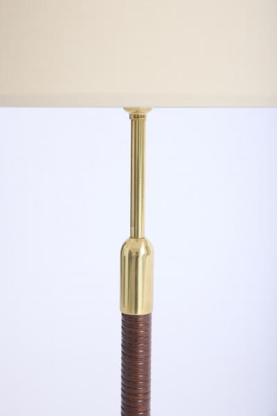 Pair of Brass and Rattan Table Lamps