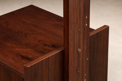 Pair of Brazilian Modern Adjustable Bookshelves with Cabinets in Rosewood