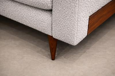 Pair of Brazilian Modern Armchairs in Caviuna Light Gray Sherpa