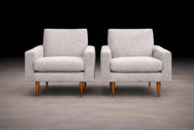 Pair of Brazilian Modern Armchairs in Caviuna Light Gray Sherpa