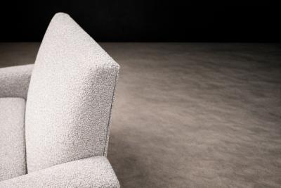 Pair of Brazilian Modern Armchairs in Caviuna Light Gray Sherpa