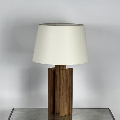 Pair of Brazilian Tigerwood Lamps with Custom Paper Shades