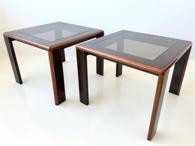 Pair of Brazilian Tropical Hardwood Side Tables 1950s