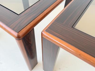 Pair of Brazilian Tropical Hardwood Side Tables 1950s