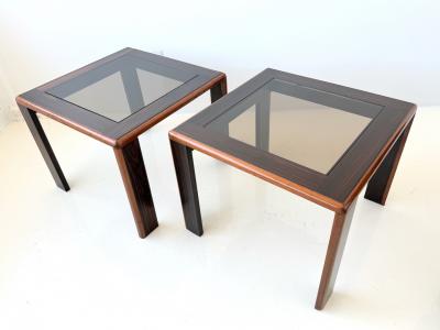 Pair of Brazilian Tropical Hardwood Side Tables 1950s