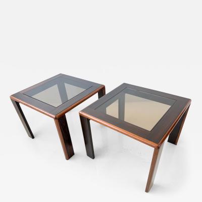 Pair of Brazilian Tropical Hardwood Side Tables 1950s