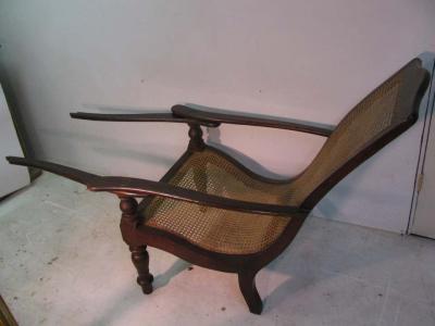 Pair of British Colonial Midcentury Plantation Lounge Chairs