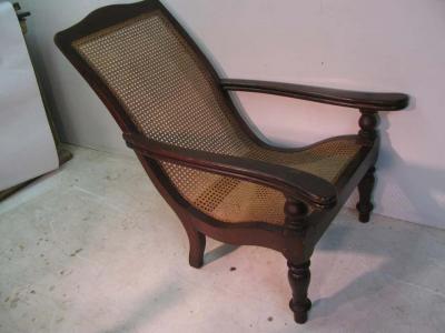 Pair of British Colonial Midcentury Plantation Lounge Chairs