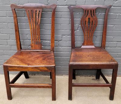 Pair of British Country Squire s George II Side Chairs