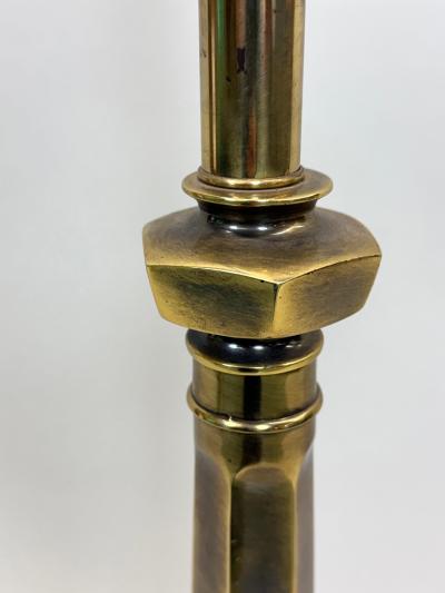 Pair of British Mid Century Modern Neoclassical Brass Baluster Table Lamps