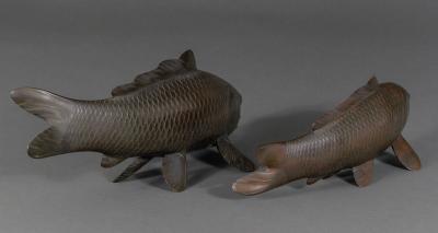 Pair of Bronze Carp