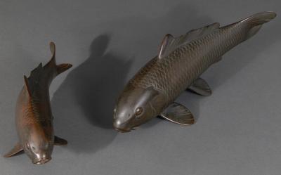 Pair of Bronze Carp