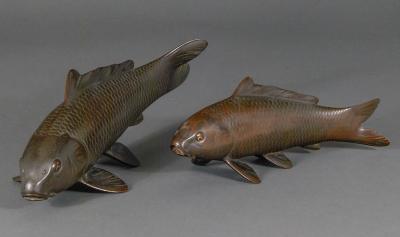 Pair of Bronze Carp