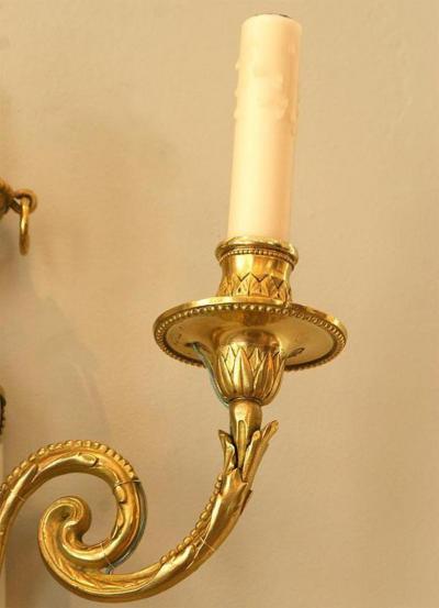 Pair of Bronze Dor Louis XVI Appliques