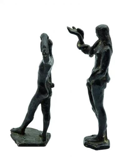 Pair of Bronze Figures of Adam and Eve by William Hunt Diederich