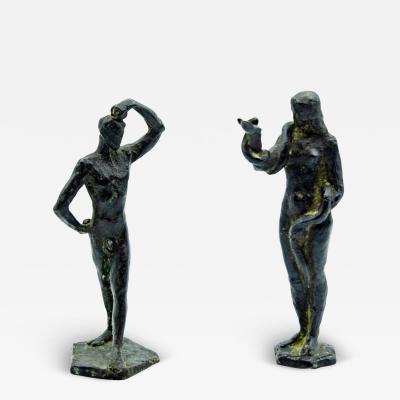 Pair of Bronze Figures of Adam and Eve by William Hunt Diederich