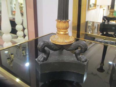 Pair of Bronze Regency Candlesticks