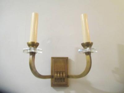 Pair of Bronze Two Arm Sconces