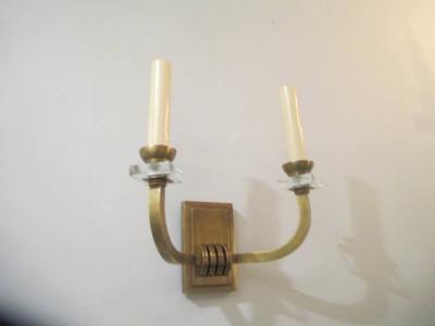 Pair of Bronze Two Arm Sconces