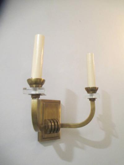 Pair of Bronze Two Arm Sconces