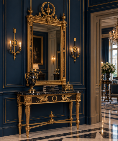 Pair of Bronze Two Light Neoclassical Wall Sconces