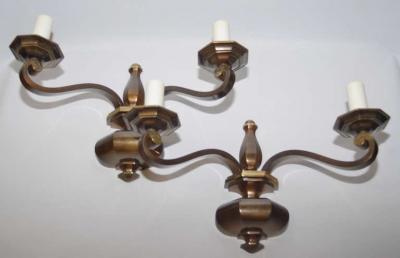 Pair of Bronze Wall Lights