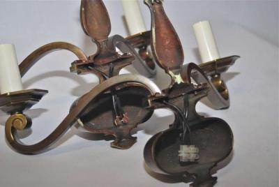 Pair of Bronze Wall Lights