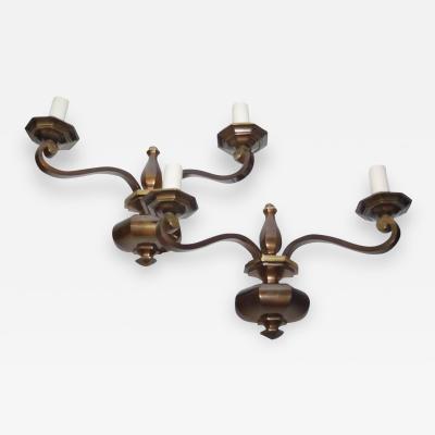 Pair of Bronze Wall Lights