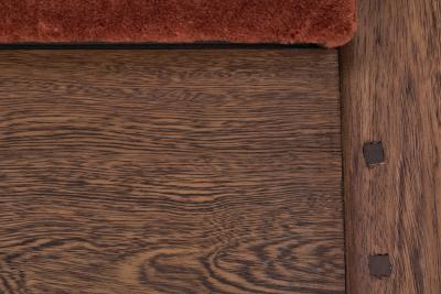 Pair of Brutalist Armchairs Upholstered in Red Mohair France 1960s