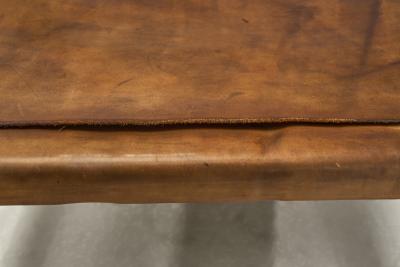 Pair of Brutalist Armchairs with Leather Seats Europe 1970s