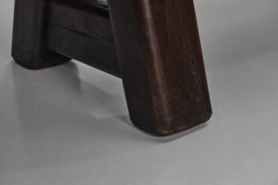Pair of Brutalist Benches in Solid Oak Belgium Second Half of the 20th Century