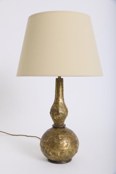 Pair of Brutalist Brass Table Lamps by Max Br 